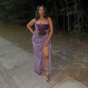 JLUXELABEL Purple True Bliss Corset Top & Maxi Skirt